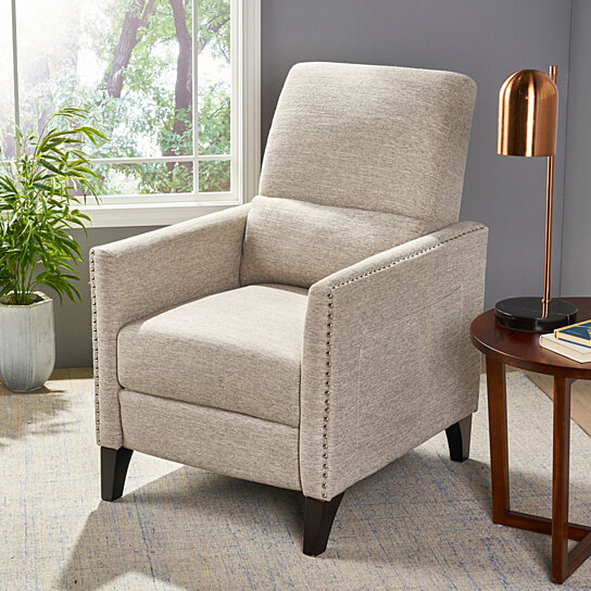 Alexis Contemporary Fabric Push Back Recliner